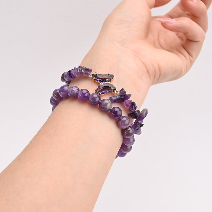 Amethyst Crystal Butterfly Bracelet