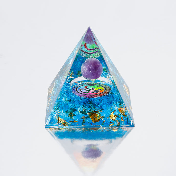 Amethyst Orgonite Pyramide - Orgone Energy Generator