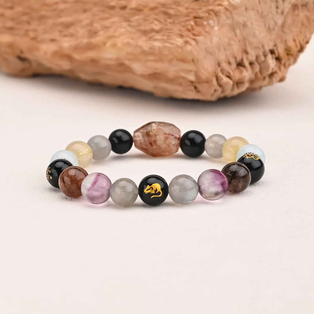 Black Gold Zodiac Crystal Bracelet –  Wealth & Energy Balance