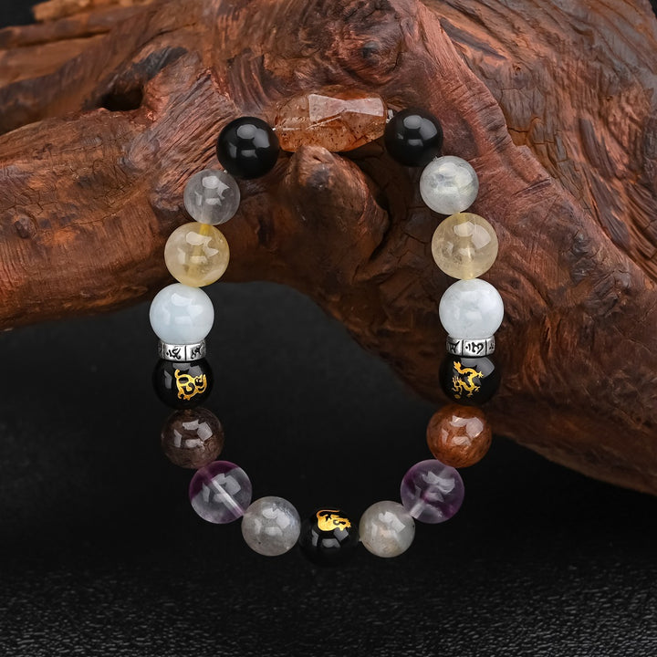 Black Gold Zodiac Crystal Bracelet