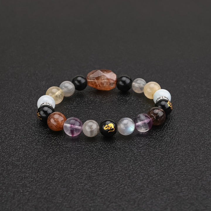 Black Gold Zodiac Crystal Bracelet