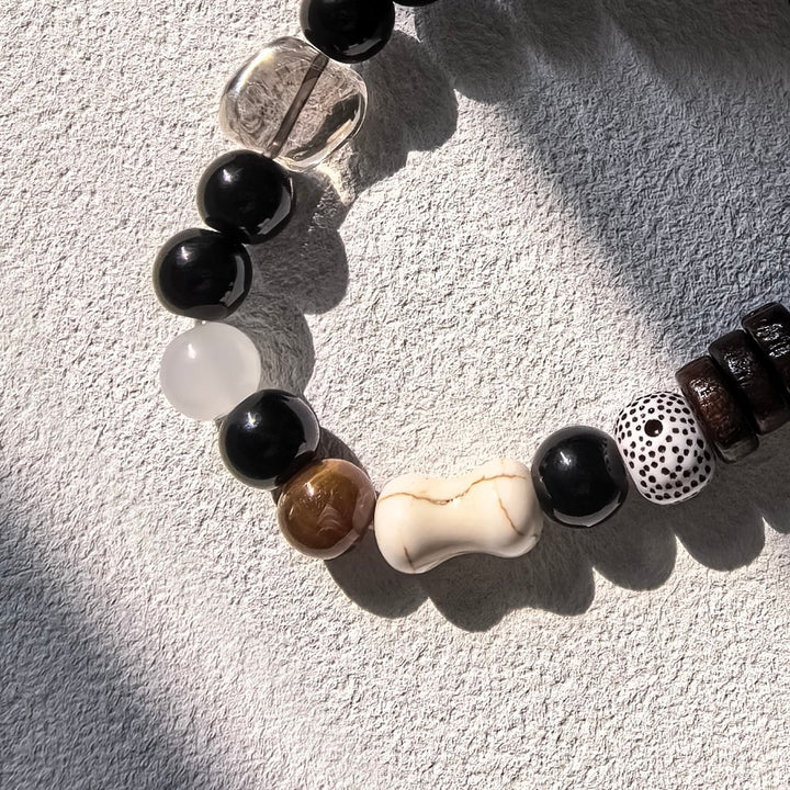 Black Sesame Ceramic Cat Bracelets