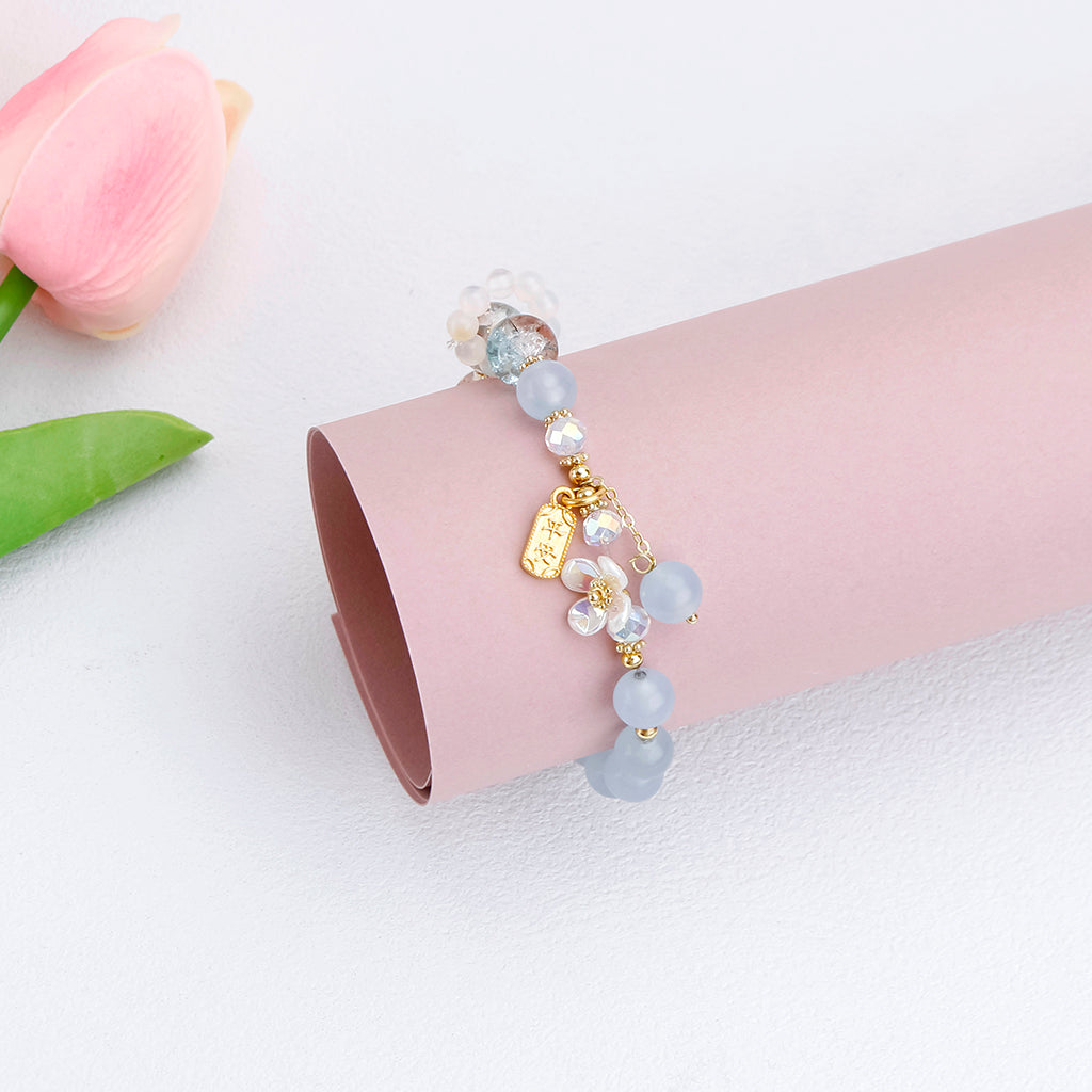 Blue Crystal Amethyst Bracelet-Peace & Happiness
