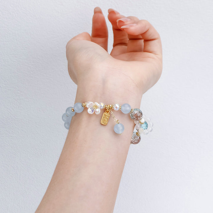 Blue Crystal Amethyst Bracelet-Peace & Happiness

