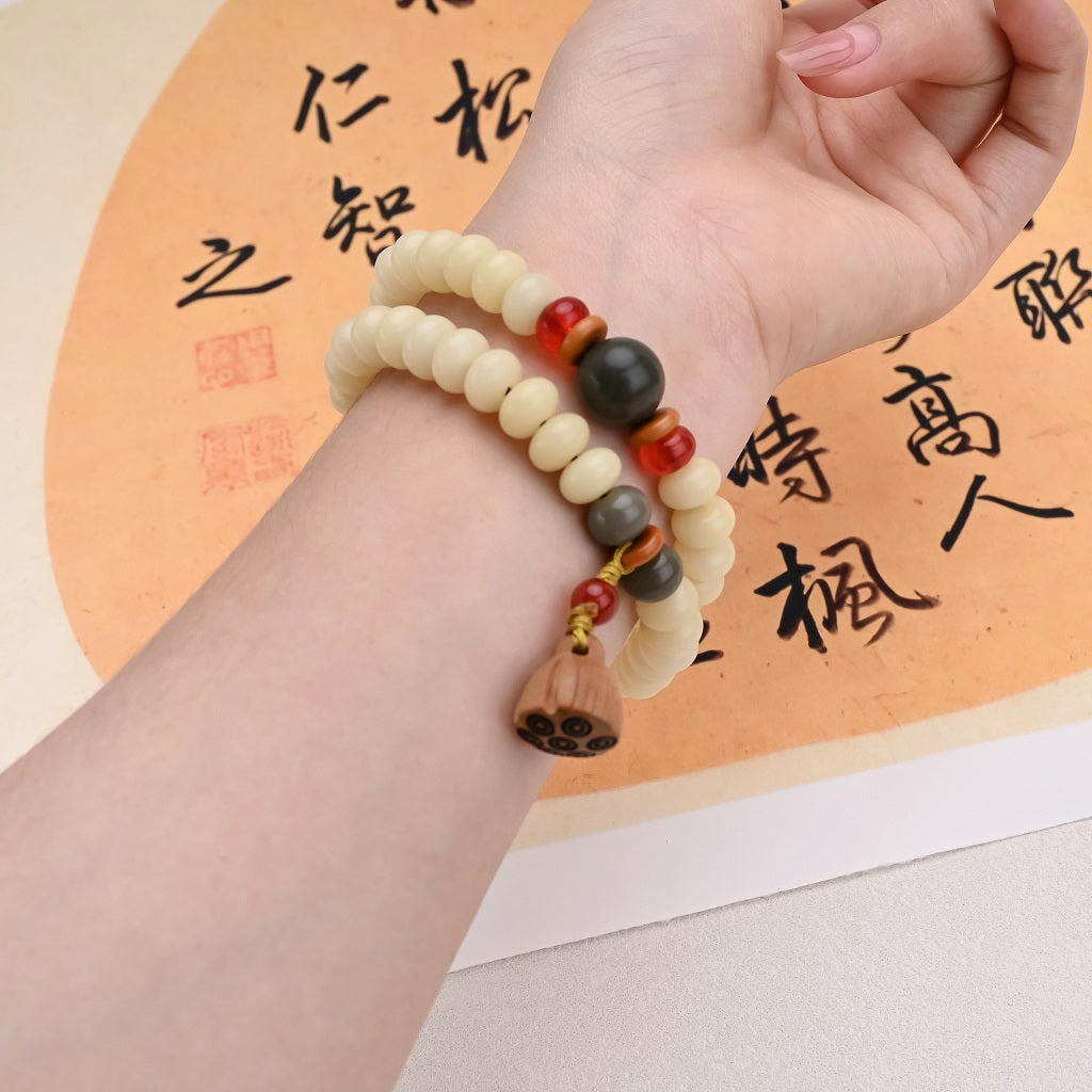 Bodhi Seed Lotus Pod Double Wrap Bracelet