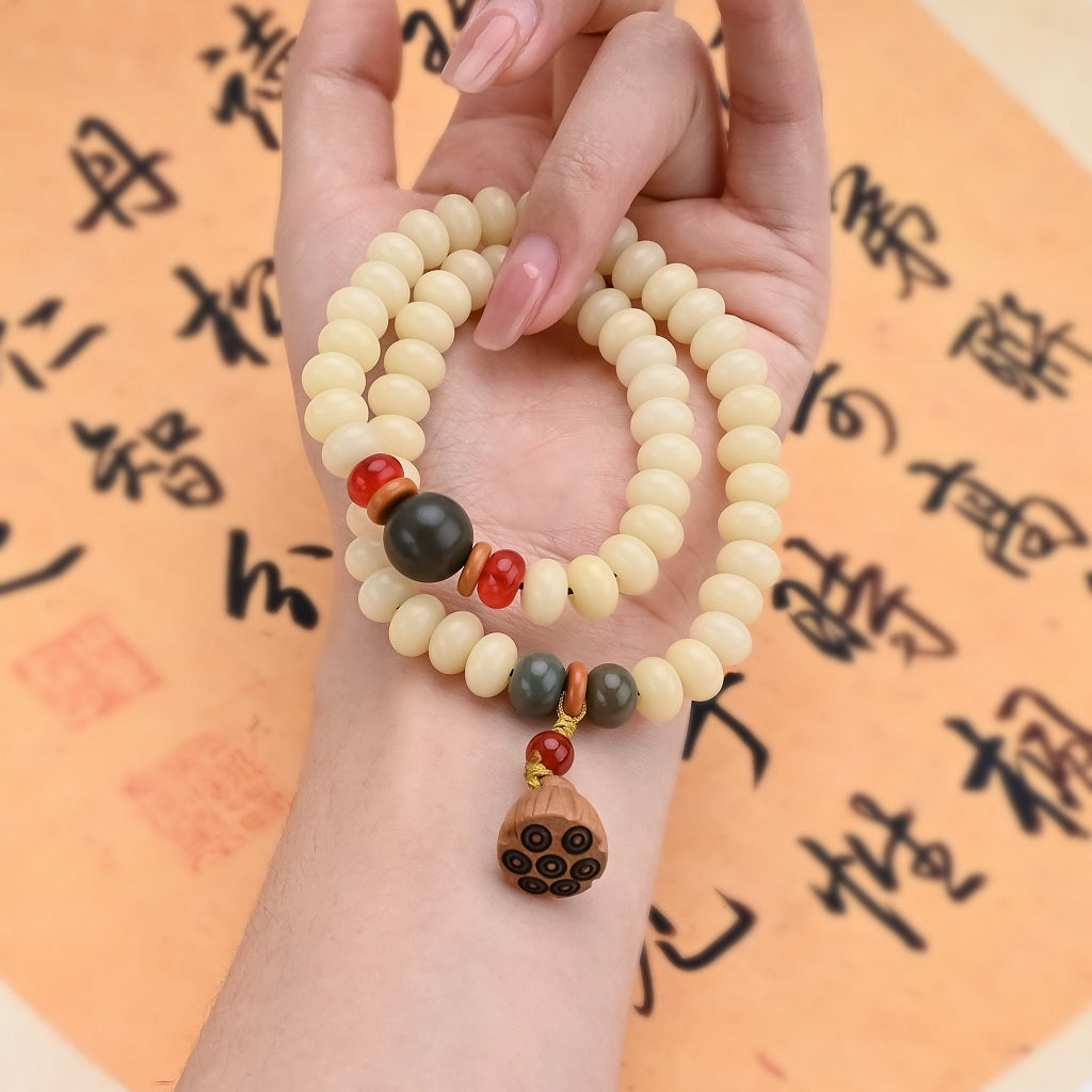 Bodhi Seed Lotus Pod Double Wrap Bracelet