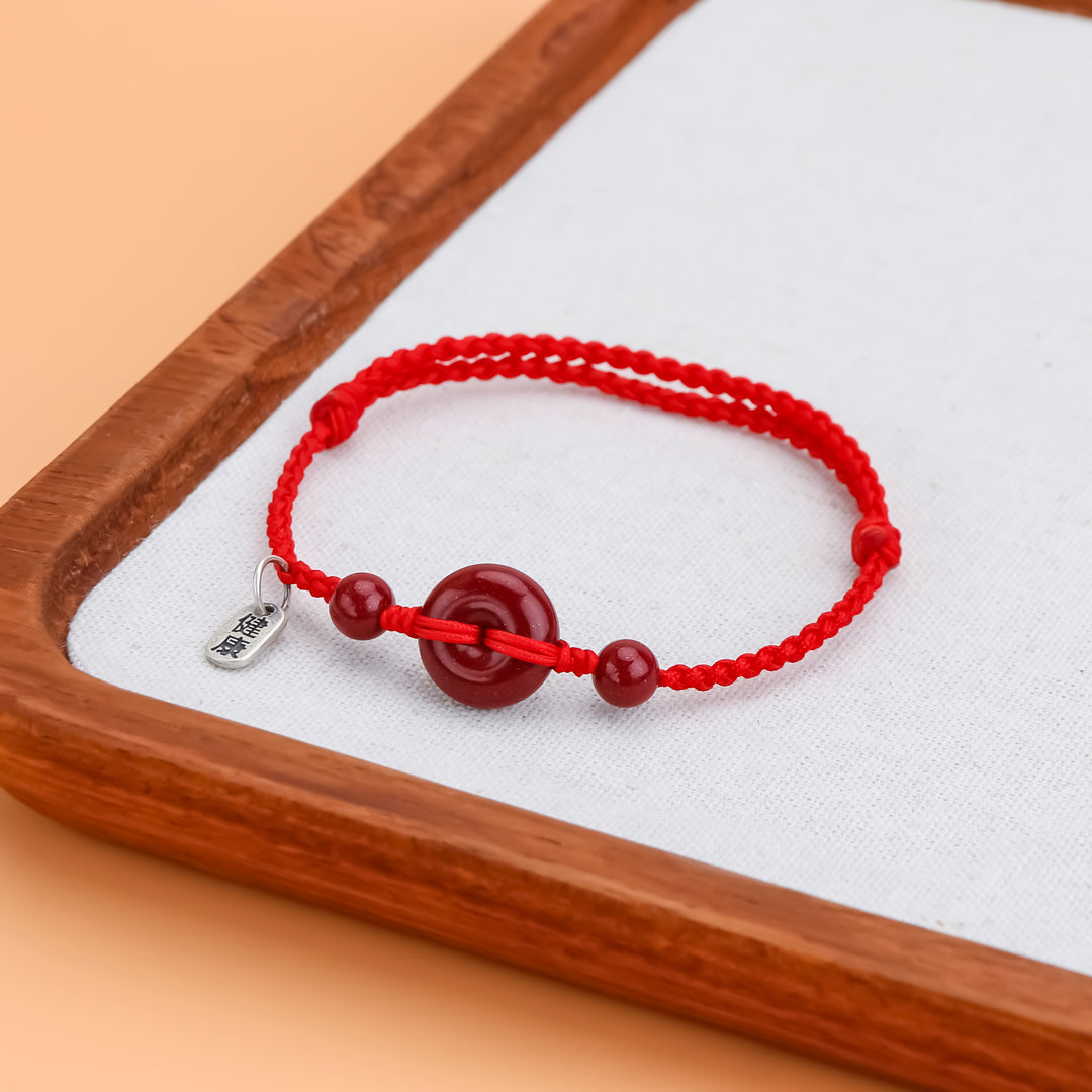 Cinnabar Peace Buckle String Bracelet-Safe and Healthy
