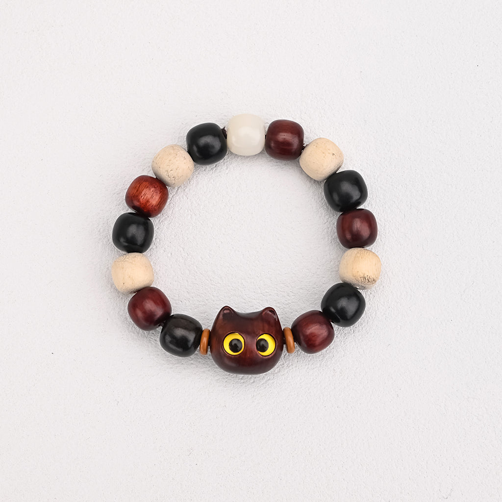 Ebony Wood Cat Protection Bracelet