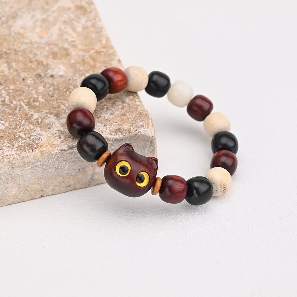 Ebony Wood Cat Protection Bracelet