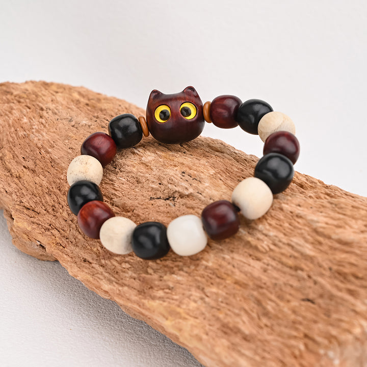 Ebony Wood Cat Protection Bracelet