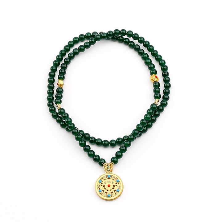 Eight Treasure Compass Necklace - Good Luck