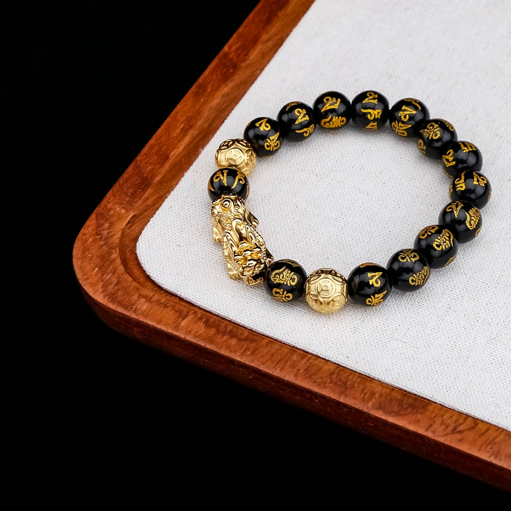  Feng Shui Pixiu Black Obsidian Wealth Bracelet