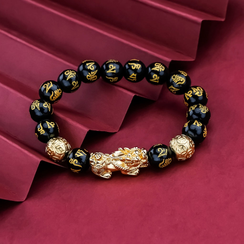  Feng Shui Pixiu Black Obsidian Wealth Bracelet