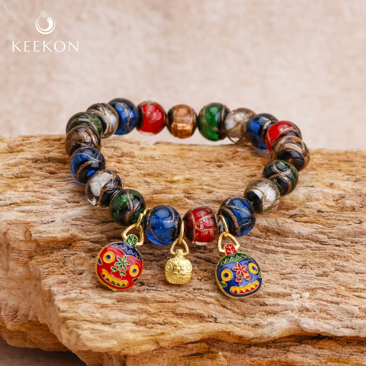 Five-colored Crystal Incense Ash Liuli Glass Bracelet