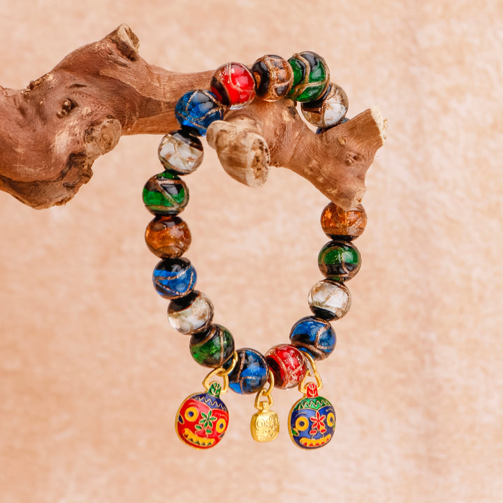 Five-colored Crystal Incense Ash Liuli Glass Bracelet