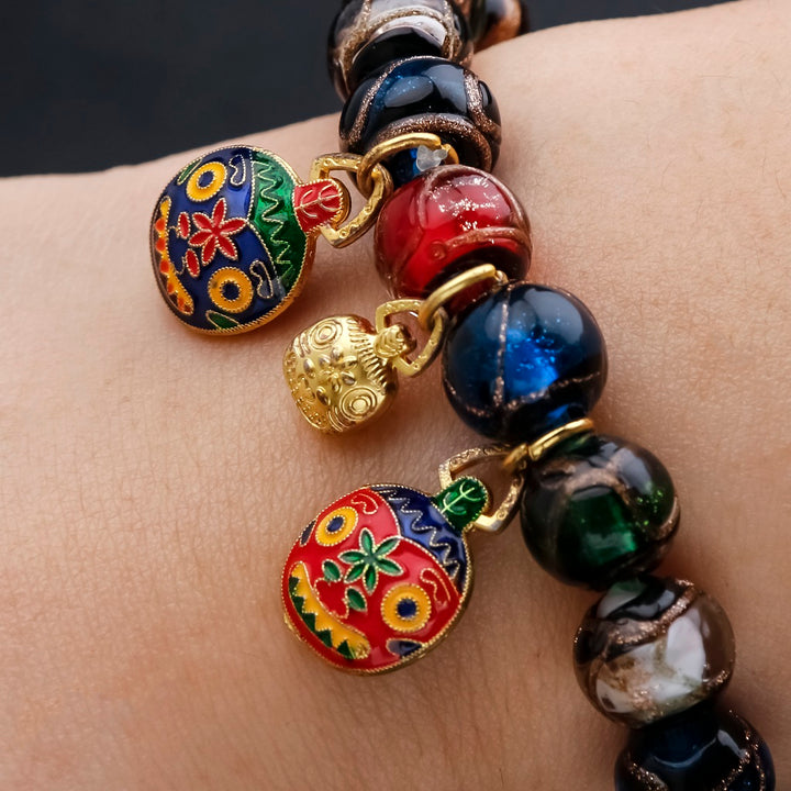 Five-colored Crystal Incense Ash Liuli Glass Bracelet