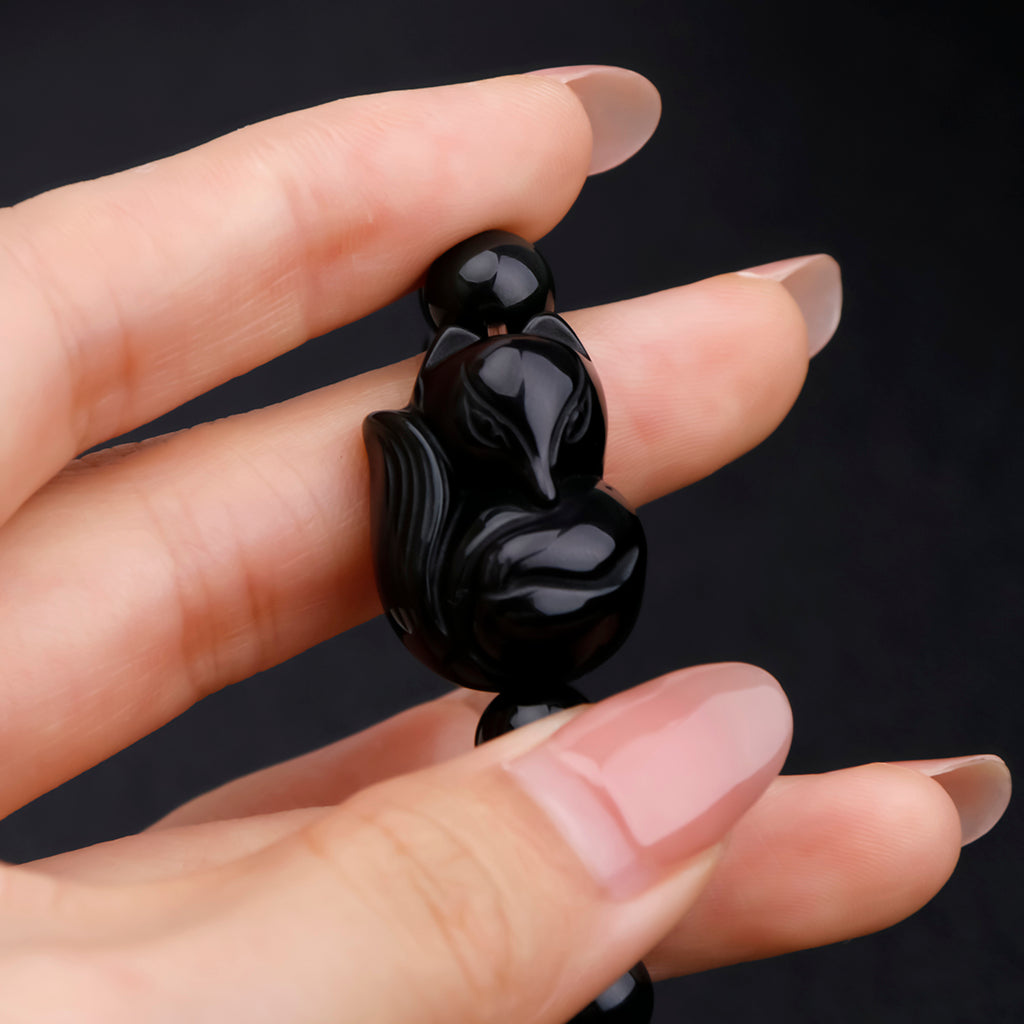 Fox Fairy Black Obsidian Bracelet 