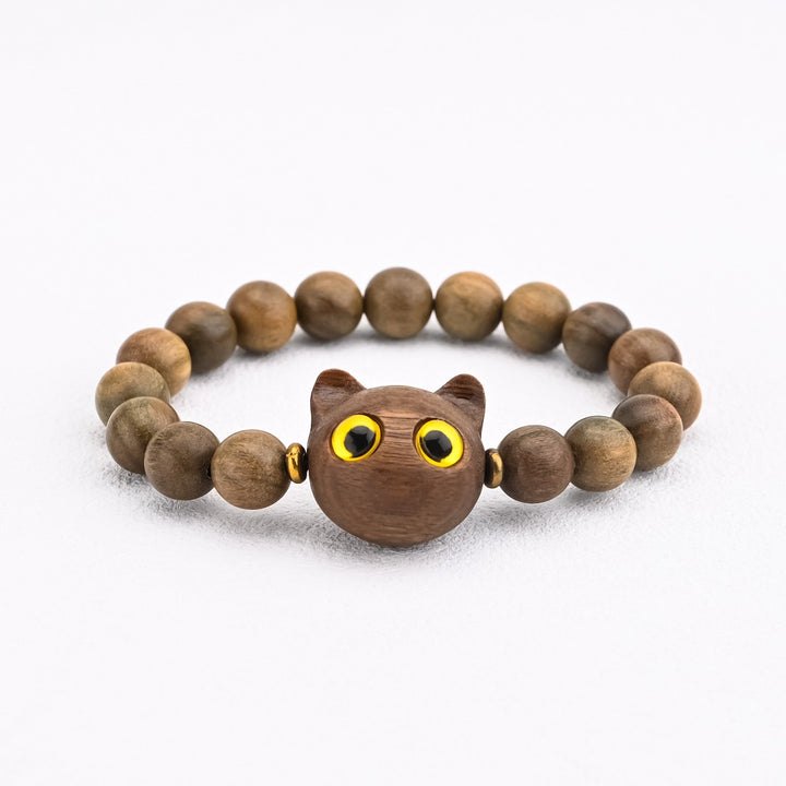 Green Sandalwood Cat Bracelet