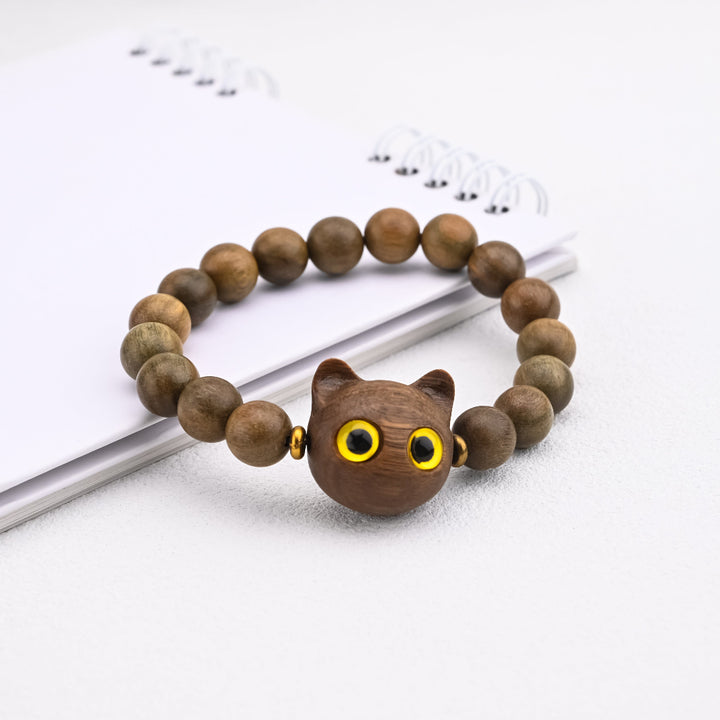 Green Sandalwood Cat Bracelet