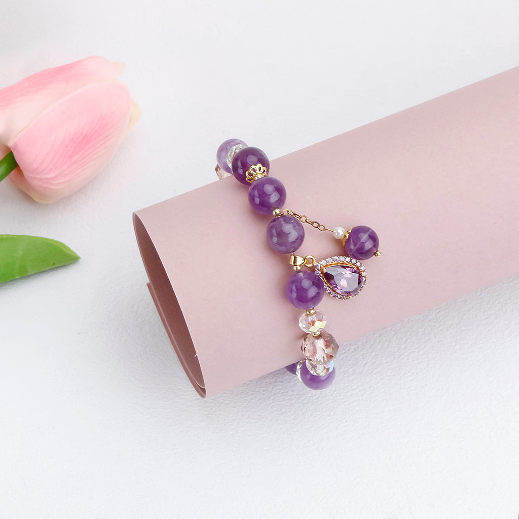 Natural Amethyst Water Drop Bracelet
