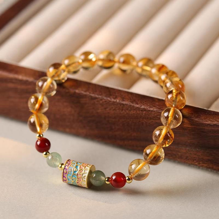 Natural Citrine Prayer Wheel Bracelet