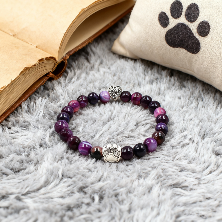 Natural Gemstones Dog/Cat Paw Bracelet