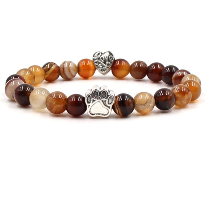 Natural Gemstones Dog/Cat Paw Bracelet