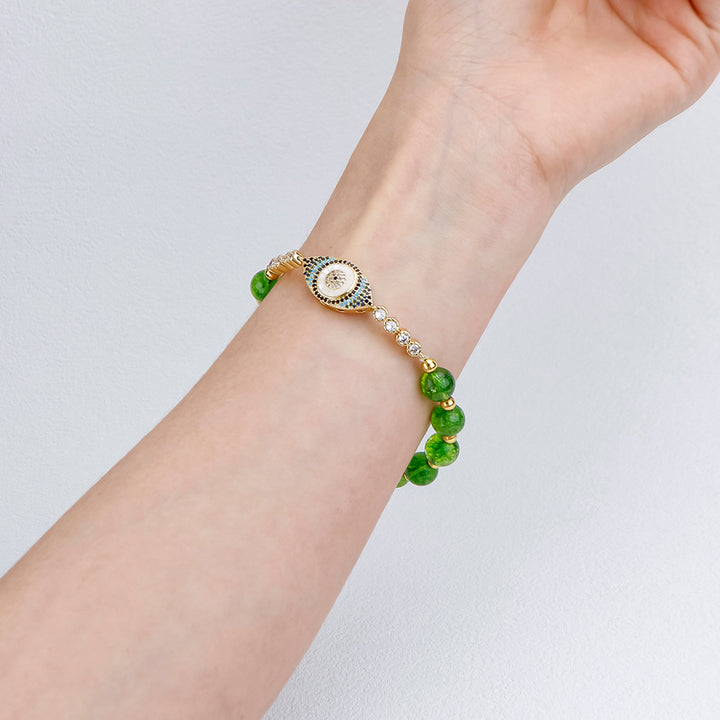Olivine Evil Eye Bracelet-Good Fortune