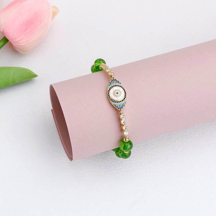 Olivine Evil Eye Bracelet-Good Fortune