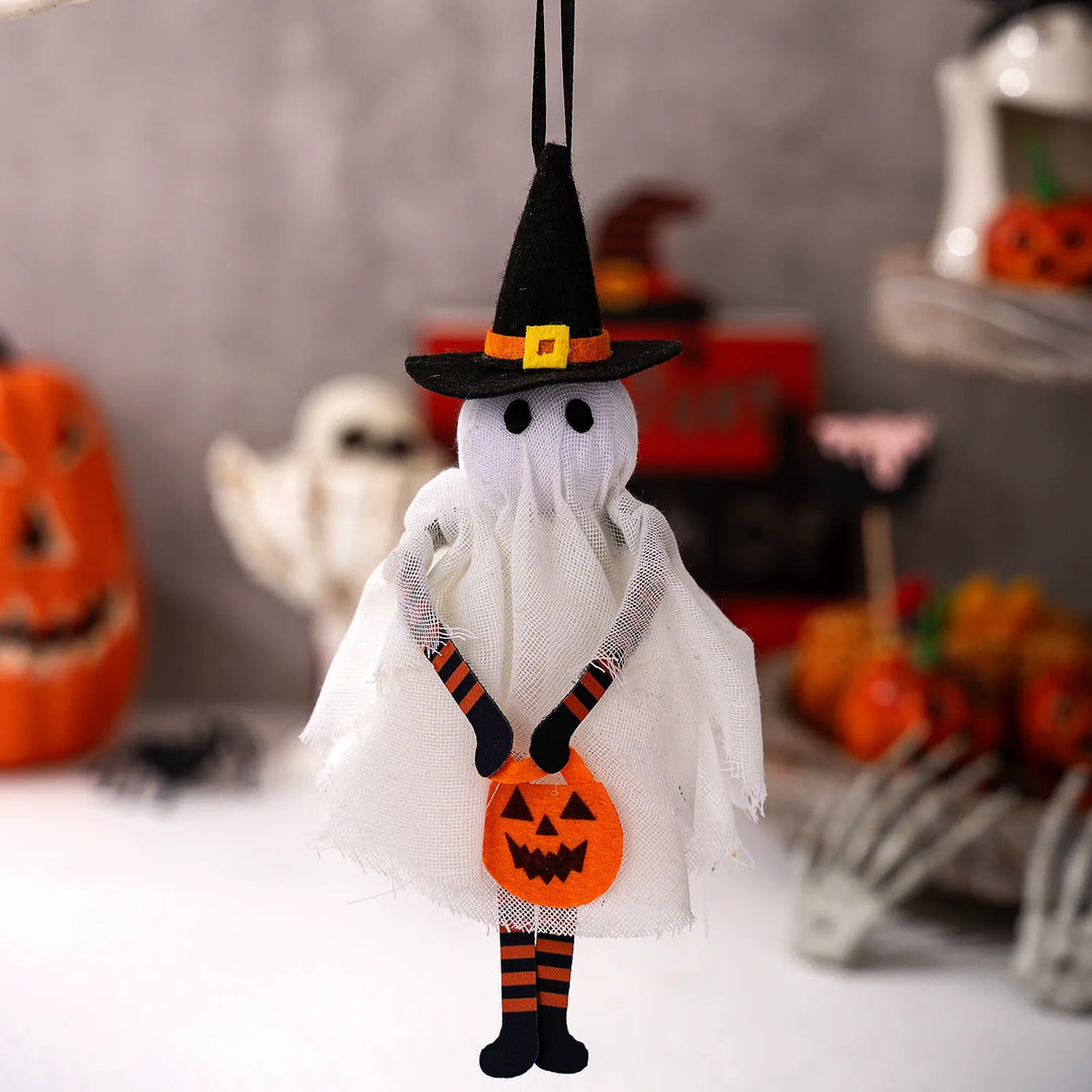 Pumpkin Black Cat Skull Ghost Decorations Set