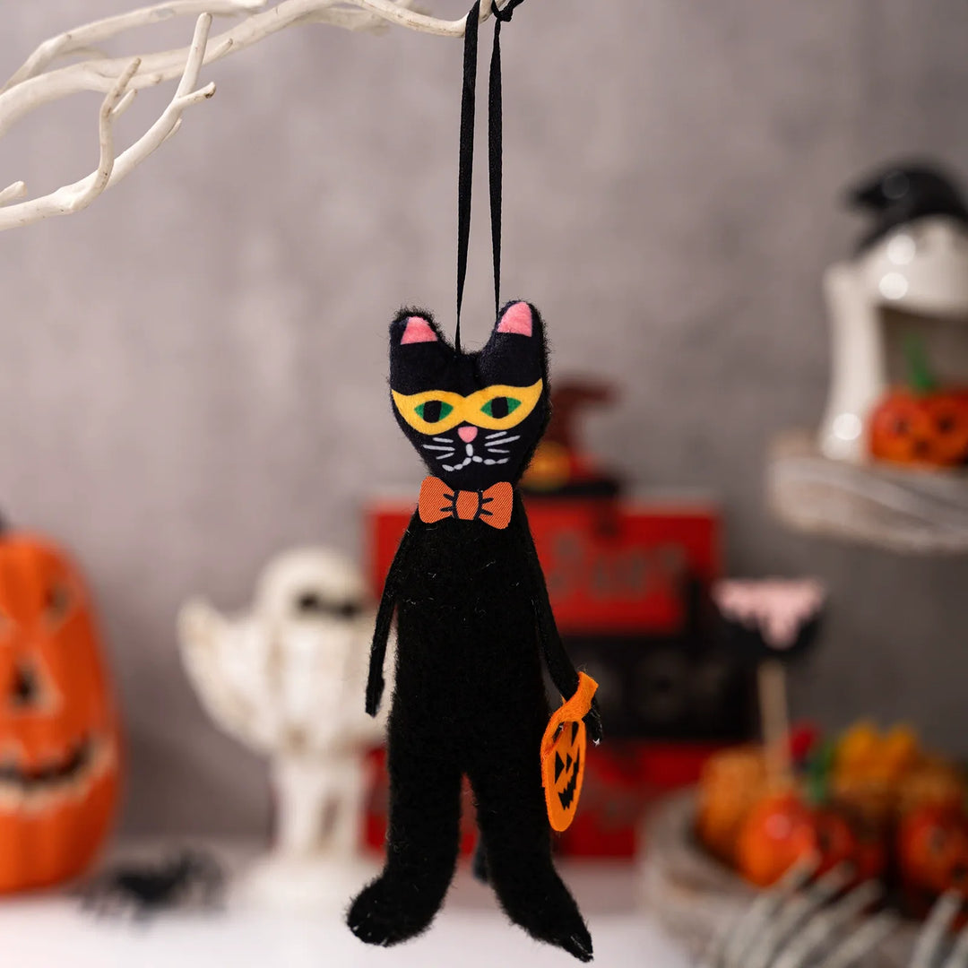 Pumpkin Black Cat Skull Ghost Decorations Set