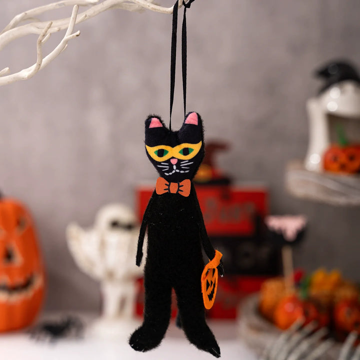 Pumpkin Black Cat Skull Ghost Decorations Set