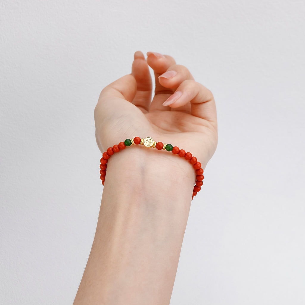 Pumpkin Ruby Jade Bracelet