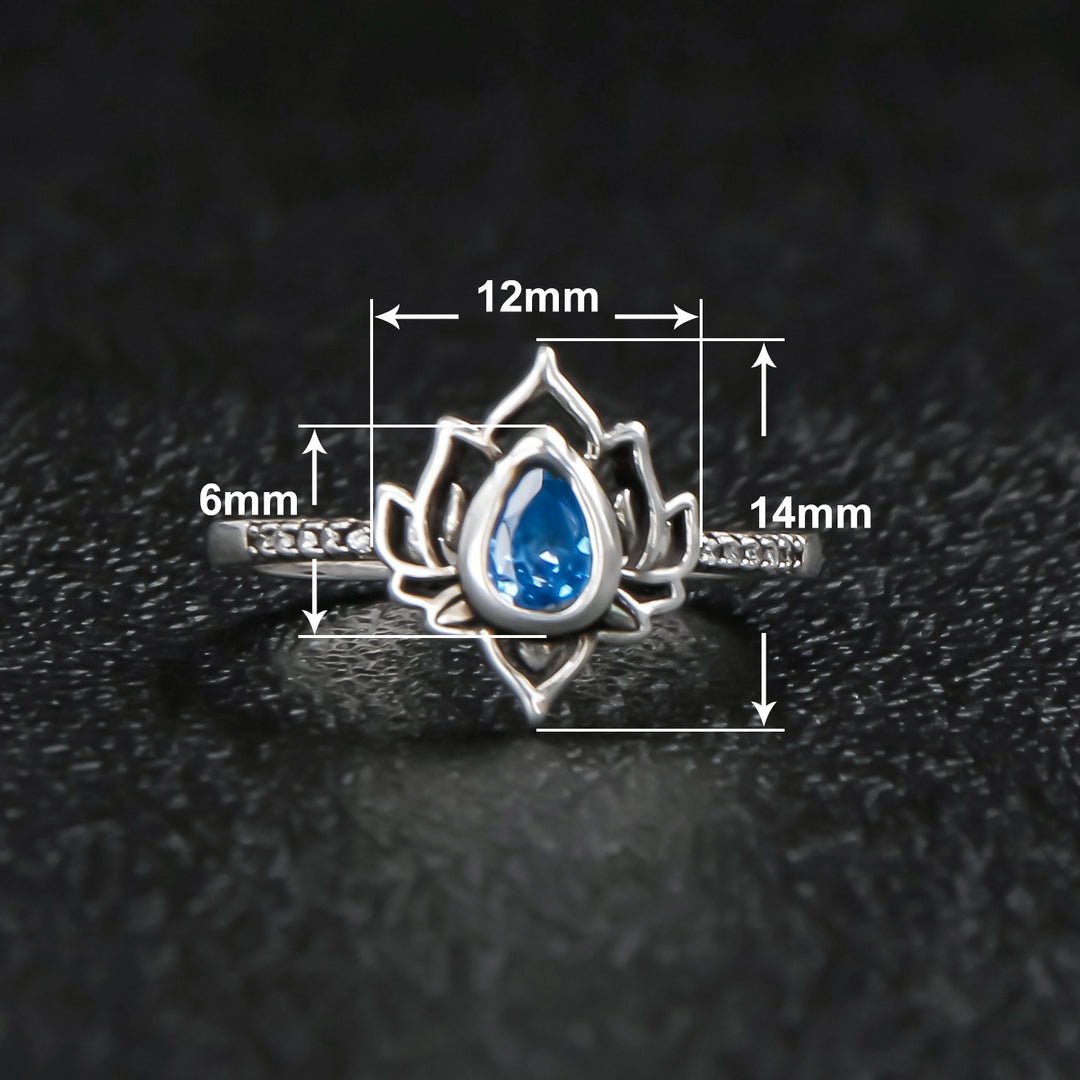 Silver Lotus Ring Size
