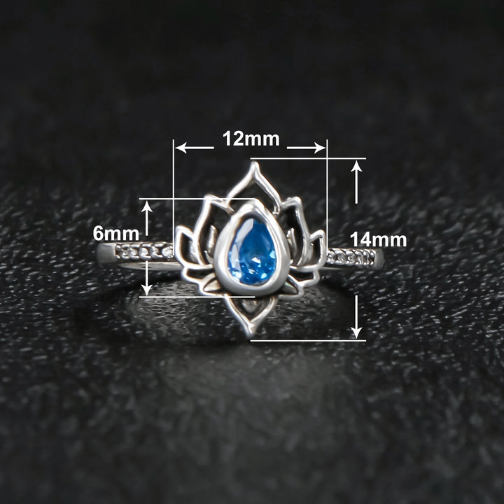 Silver Lotus Ring Size