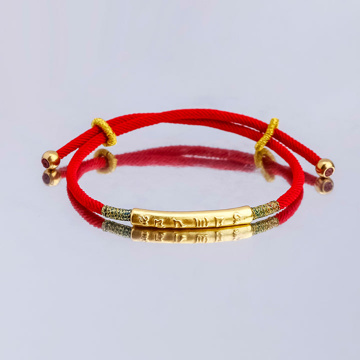 Six Words Mantra Red String Bracelet-Lucky