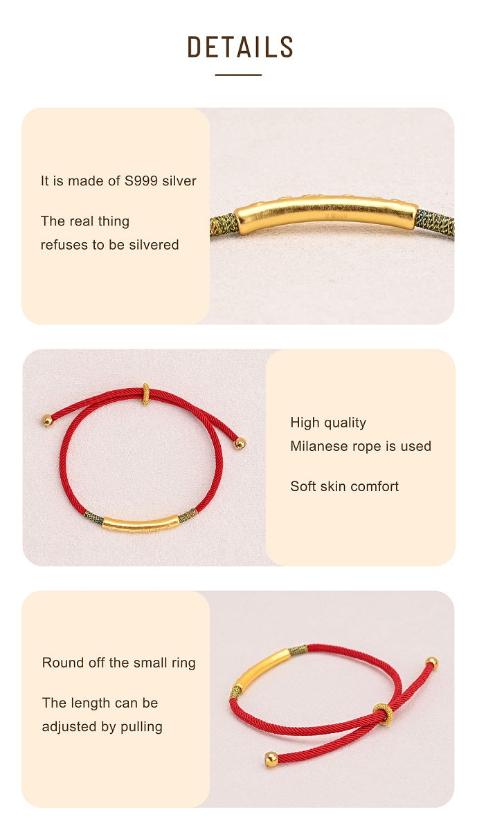 Six Words Mantra Red String Bracelet-Lucky