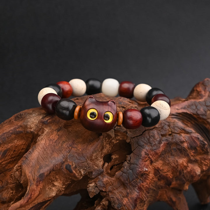 Small Leaf Red Sandalwood Cat Bracelet