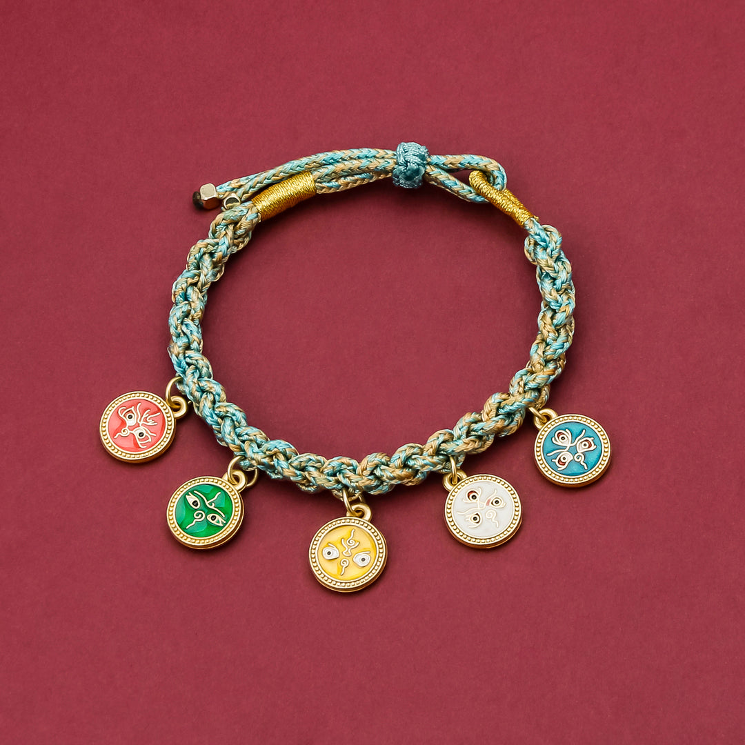 Tibetan Five God Of Wealth Luck Handcrafted Bracelet