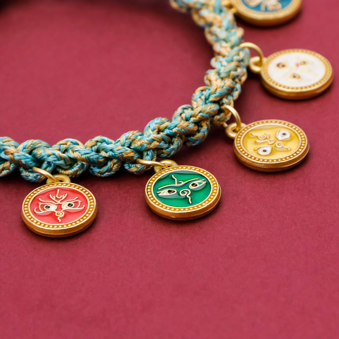 Tibetan Five God Of Wealth Luck Handcrafted Bracelet