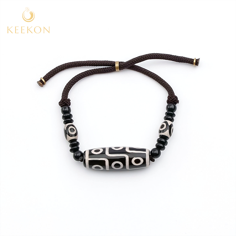Tibetan Nine-Eye Dzi Bead Protection String Bracelet 2