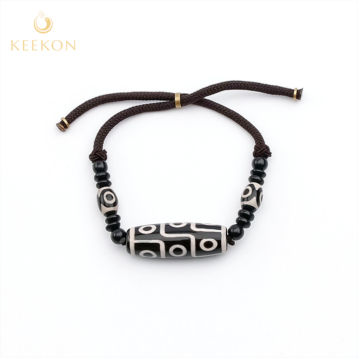 Tibetan Nine-Eye Dzi Bead Protection String Bracelet 2