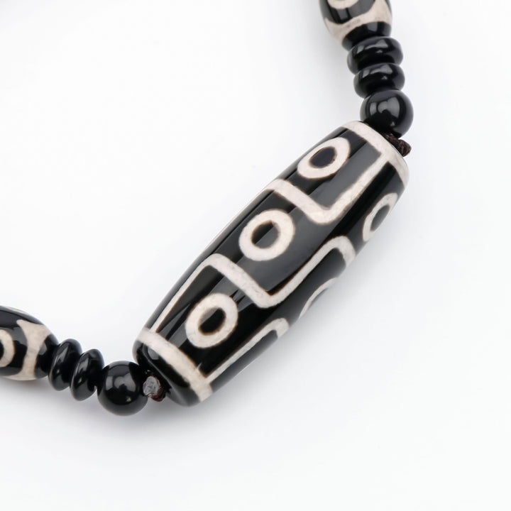 Tibetan Nine-Eye Dzi Bead Protection String Bracelet