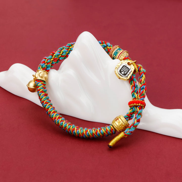 Tibetan Om Mani Padme Hum Carved Zakiram Goddess of Wealth Bracelet