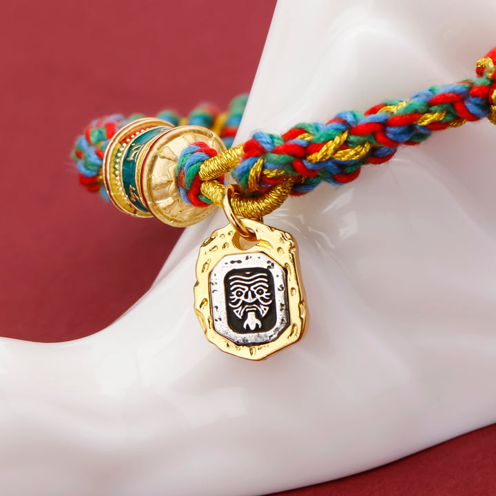Tibetan Om Mani Padme Hum Carved Zakiram Goddess of Wealth Bracelet