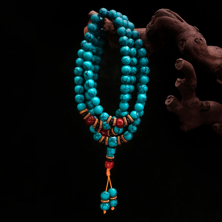  Tibetan Turquoise Healing Mala Bracelet