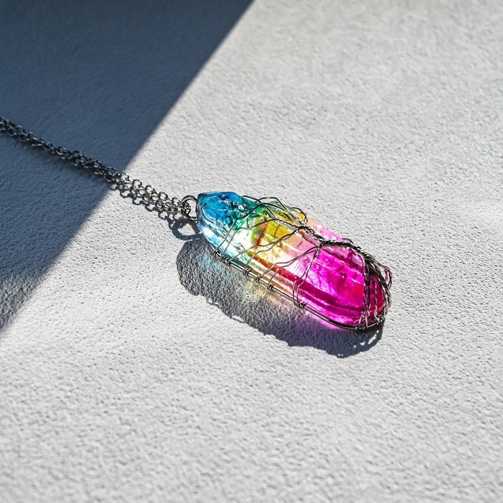 Tree of Life Crystal Chakra Necklace