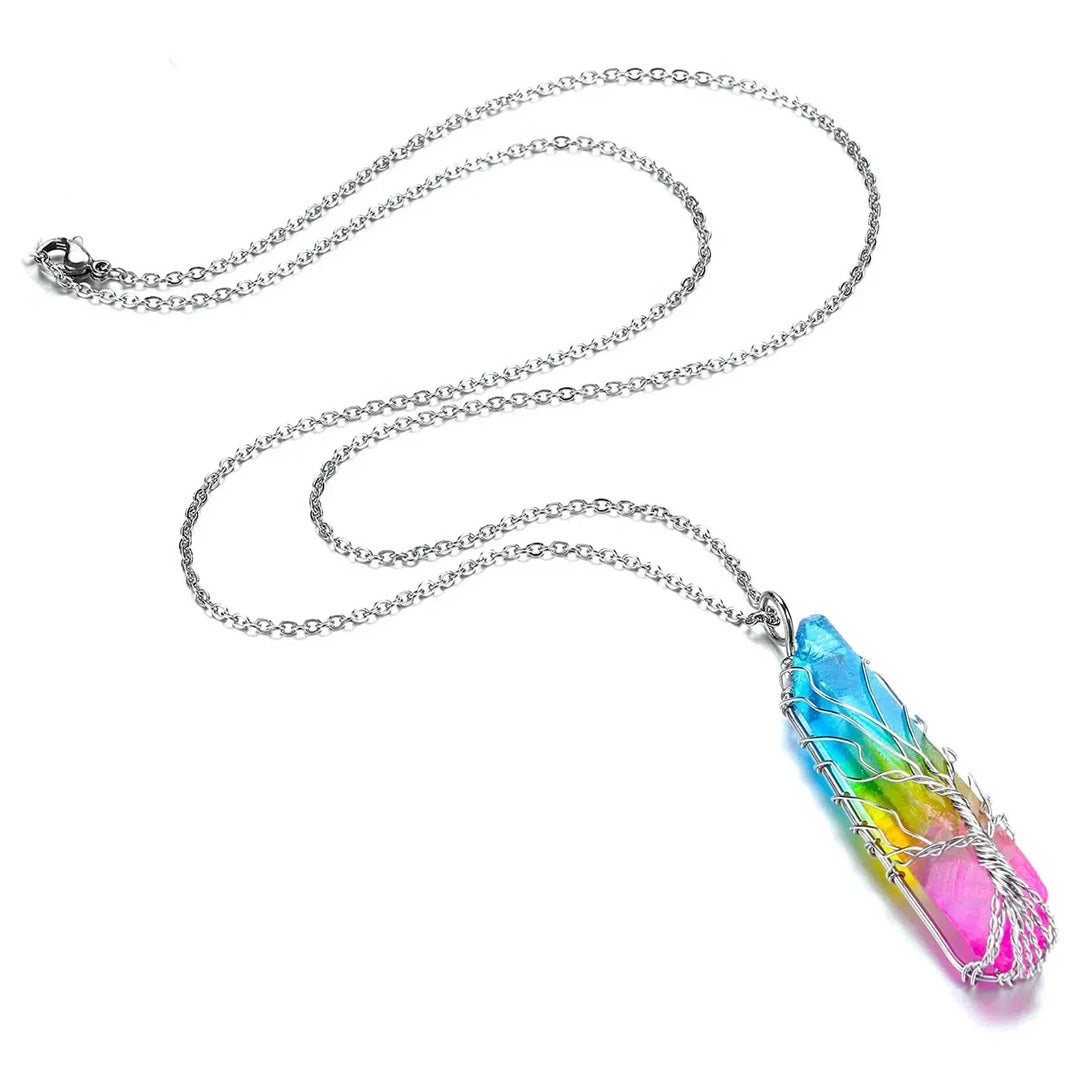 Tree of Life Crystal Chakra Necklace