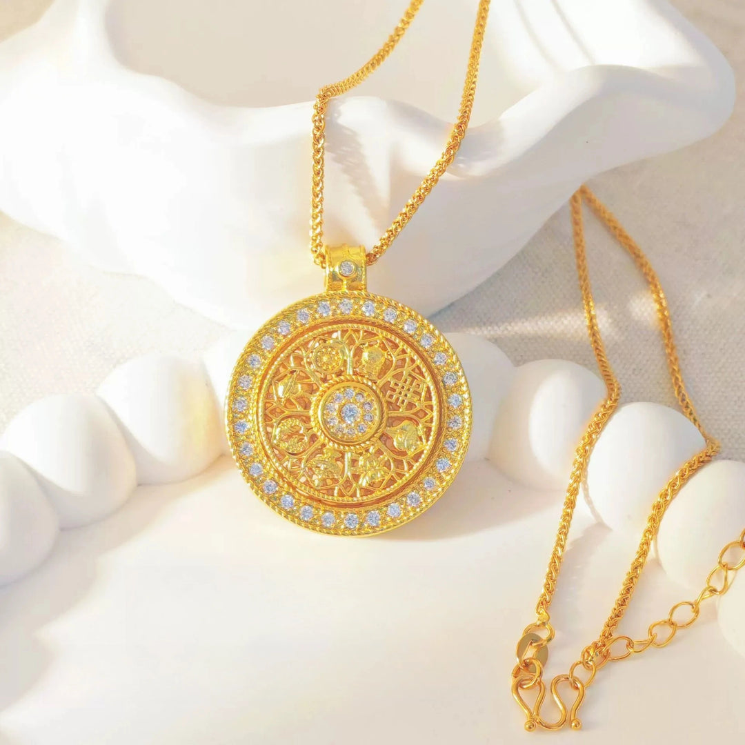 Turning Eight Treasures Compass Necklace 1