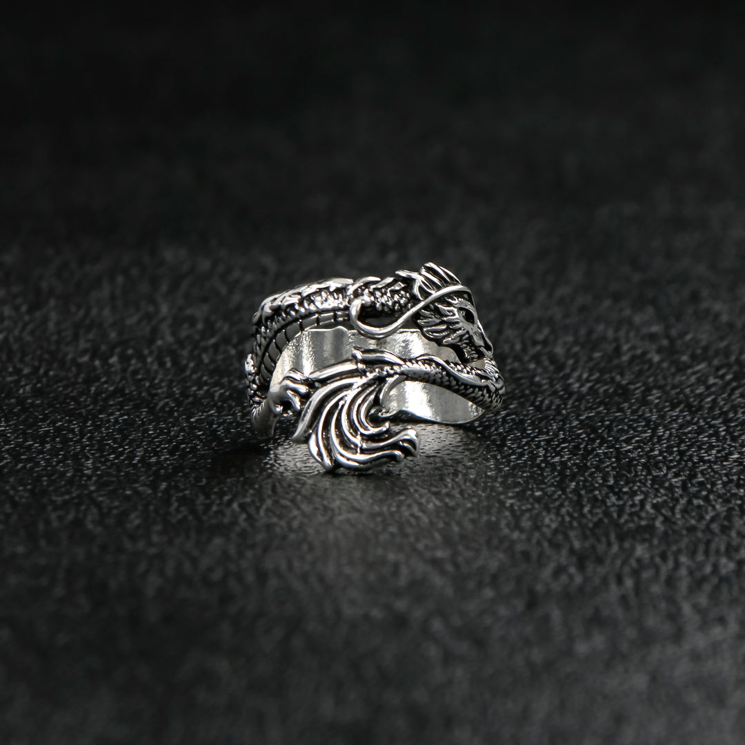 Vintage Dragon Pattern Ring - Protection